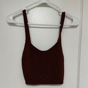Aeropostale Dark Brown Knit Crop Top